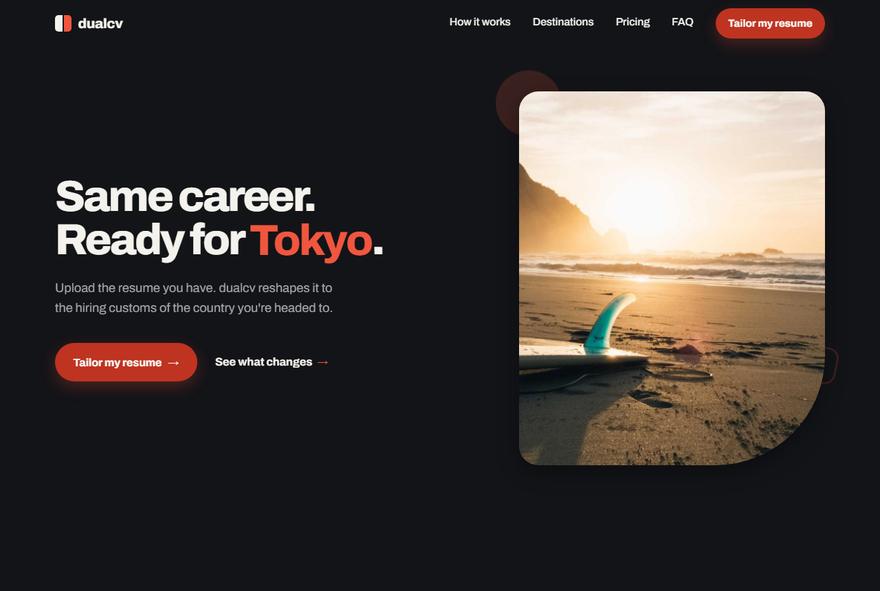 dualcv: same career, ready for Tokyo